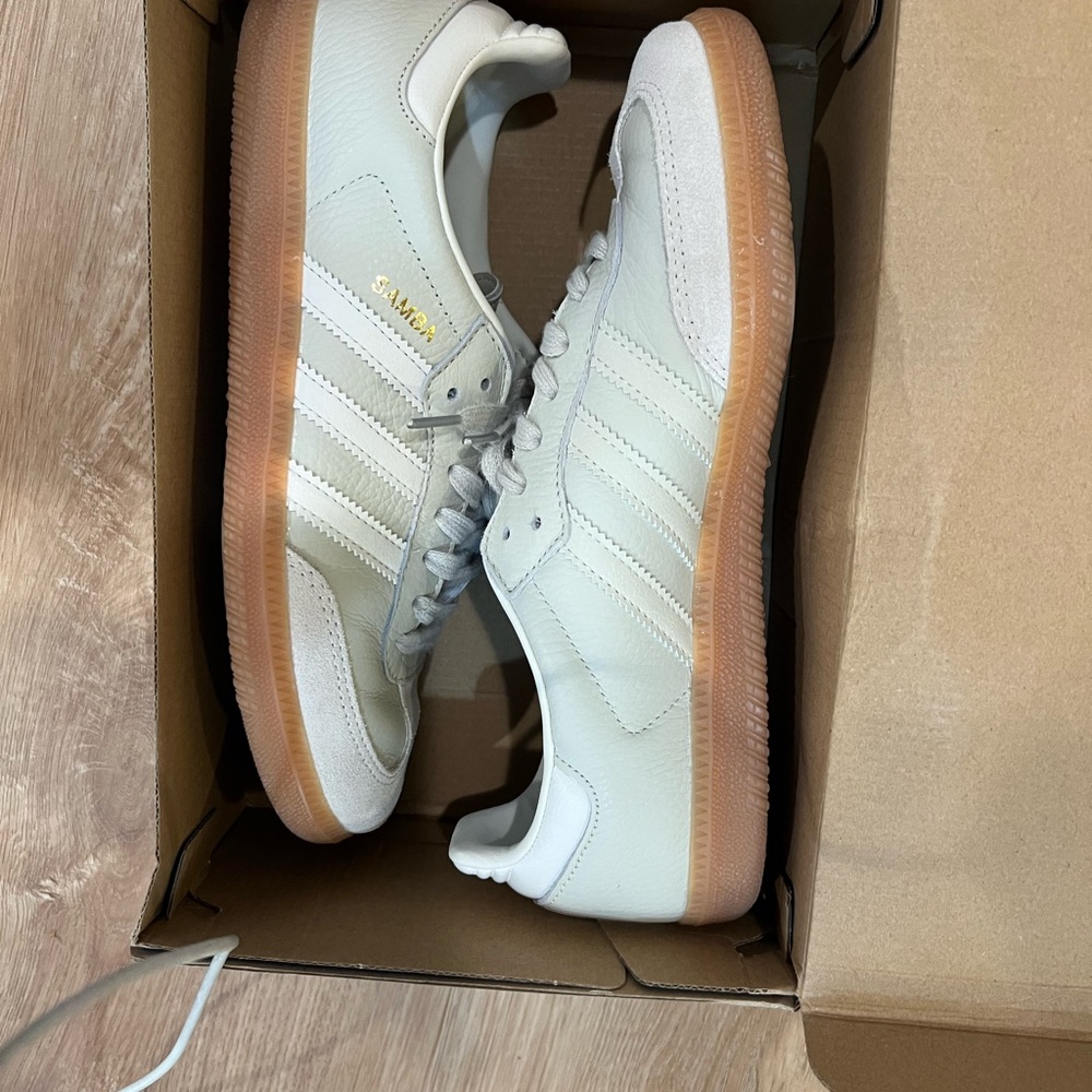Adidas White Sneakers with Gray Accents
